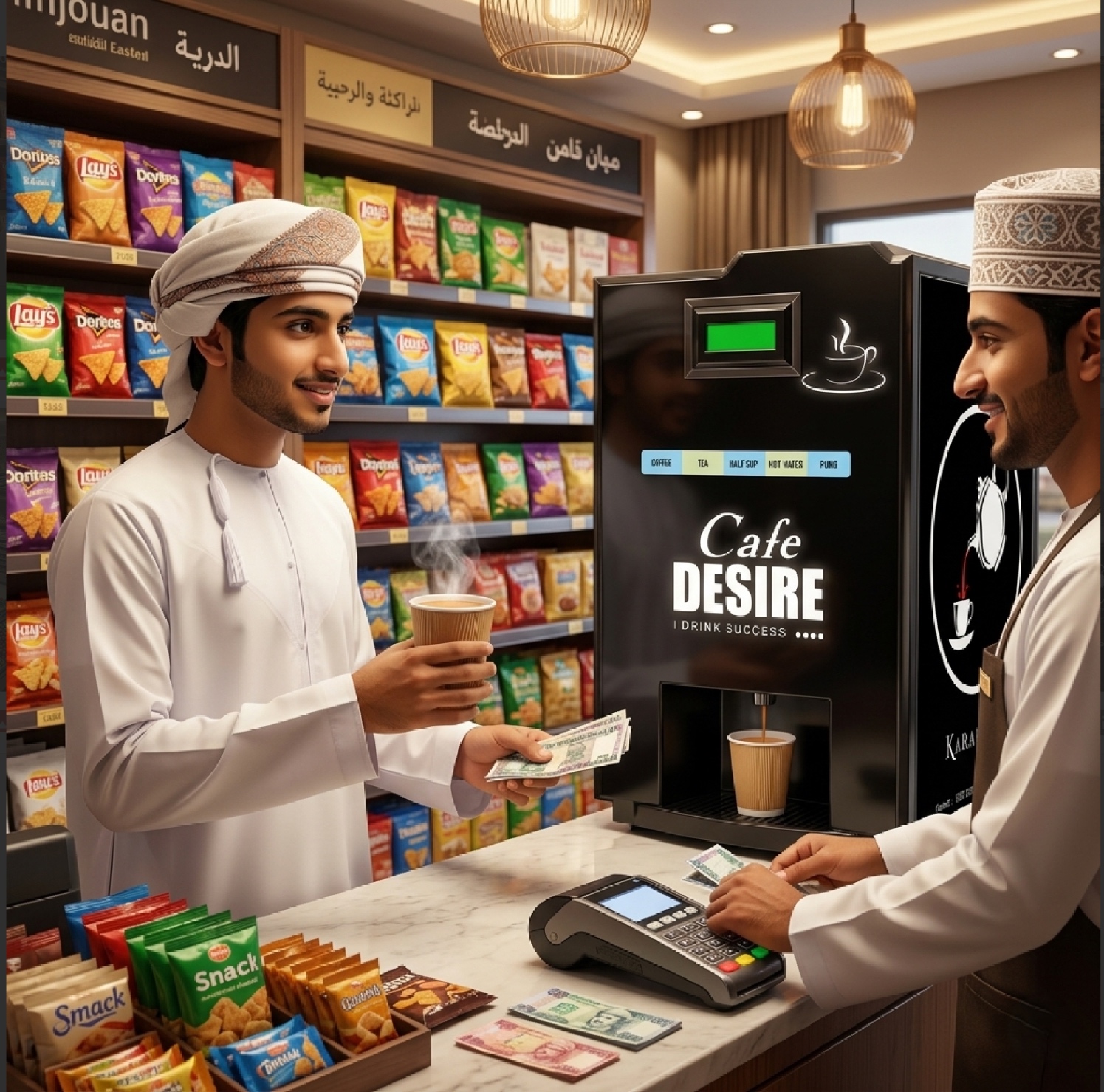Café Desire beverage solution for convenience stores in Oman