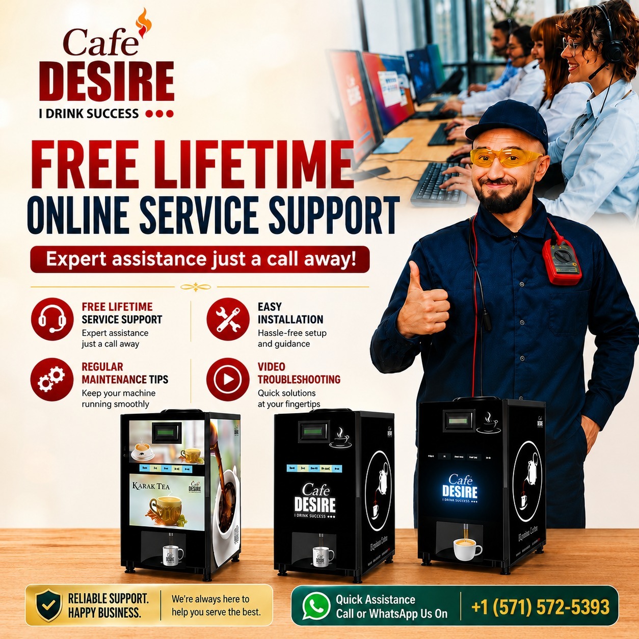 Café Desire free lifetime online service support